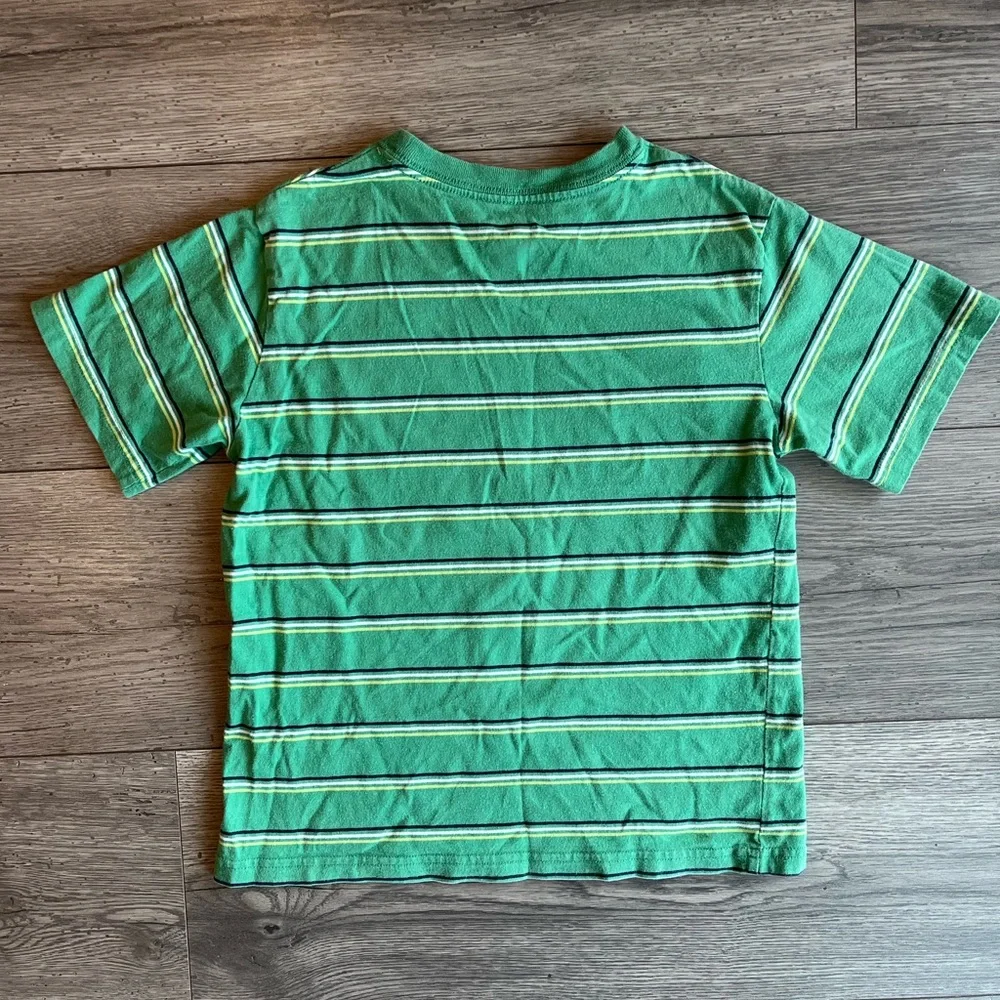 Cherokee The Ultimate Tee Toddler Boy Green Blue Stripe Cotton Short Sleeve S